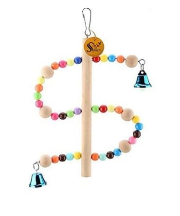 Sage Square Wooden Bead Bird Swing Set, 2-Pack