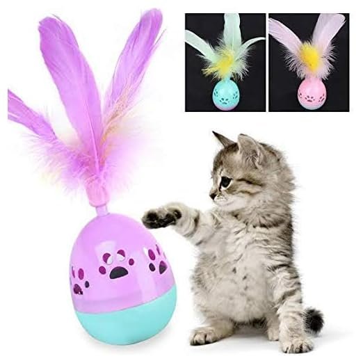 RvPaws Rolly Polly Feather Cat Tumbler Toy - Image 3