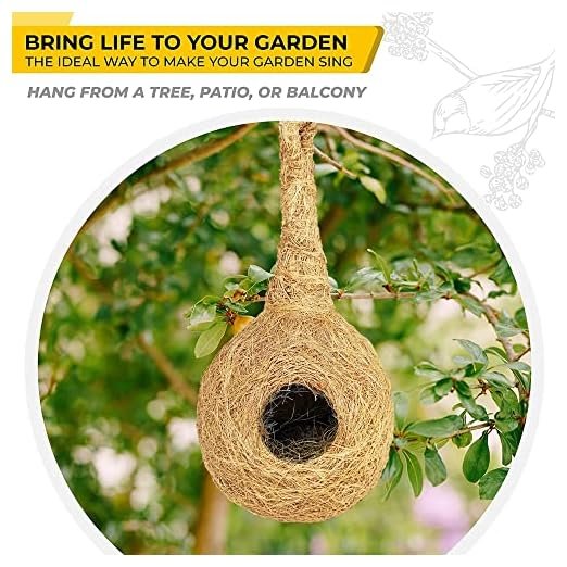 PetNest CR-1 Coir Bird Nest House, Brown - Image 2